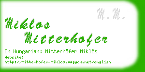 miklos mitterhofer business card