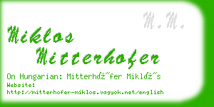 miklos mitterhofer business card